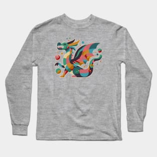 Colourful geometric dragon Long Sleeve T-Shirt